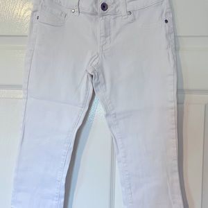 Refuge Cropped White Denim Jeans, Size